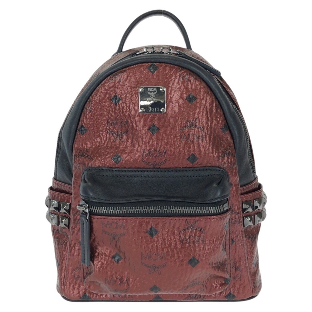 MCM Stark Wine Red/Bordeaux Leather Backpack for Women